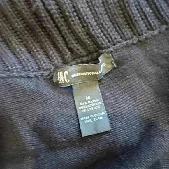 INC International Concepts Black Ribbed Cardigan Sweater - Picture 3 of 3